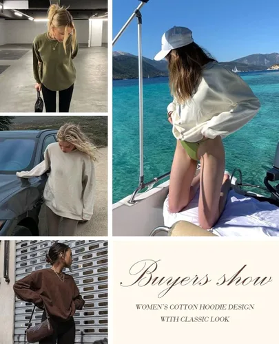 Vista 2 de Beaully Women's Oversized Crewneck Long Sleeve Sweatshirts Casual Solid Pullover Sweatshirt Tops Shirts