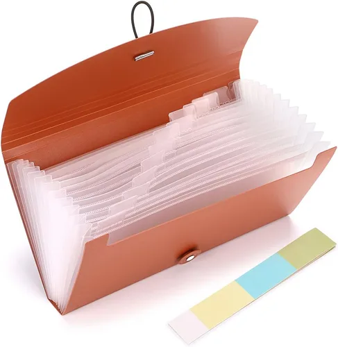 Vista 4 de BTSKY Carpeta de Archivos Expansible - 13 Bolsillos Carpeta de Archivo Acordeón Pequeña Carpeta Expandible Soporte para Tarjetas y Boletos Carpeta
