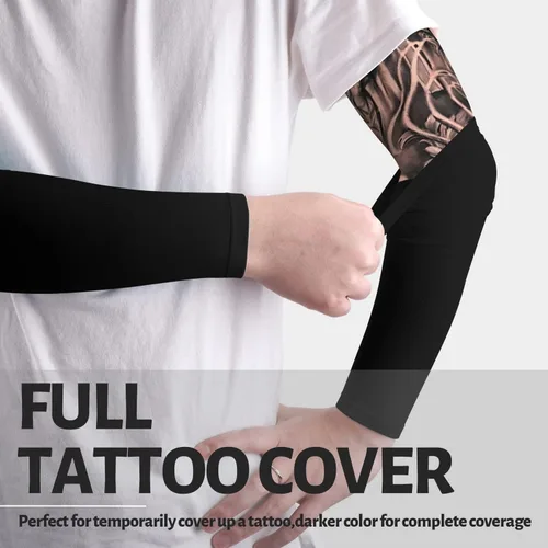 Vista 5 de HEGCOIIE Mangas de protección solar UV para hombres y mujeres, cubierta de tatuajes, manga de enfriamiento UPF 50 para golf, ciclismo