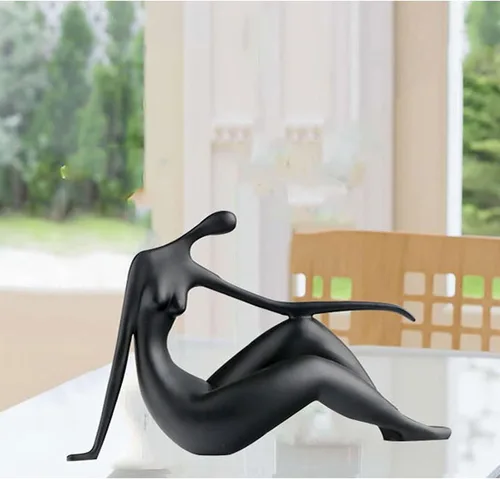 Vista 2 de LGYKUMEG Escultura de mujer desnuda, cuerpo de arte, arte abstracto, estatua de minimalismo, figura de escultura de resina, accesorios hechos a