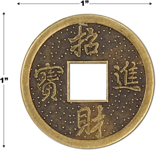 Vista 2 de Beistle 57856 Auténticas monedas chinas de buena suerte, 1 pulgada, 25 monedas en paquete