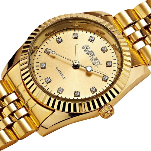 Vista 3 de August Steiner AS8201YG Reloj con dial dorado y pulsera de orocolor dorada