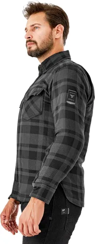 Vista 5 de SHIMA RENEGADE MEN 2 Camisa de motocicleta para hombre – Chaqueta de franela de motociclista a cuadros blindados con fibra QL – Aramida y capa