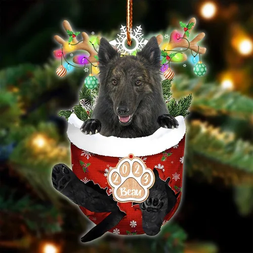 Vista 50 de NAZENTI Adorno Navideño de Bolsillo Personalizado de Affenpinscher en la Nieve, Adorno de Forma Acrílica de Perro, Adorno de Navidad 2023, Adorno