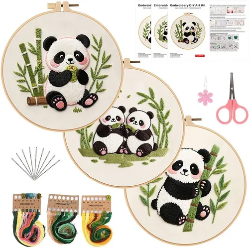 Vista 12 de Konrisa Kit de Bordado Estampado con Patrón Floral DIY Kits de Punto de Cruz para Adultos Flores Plantas Kit de Iniciación de Bordado con Hilo