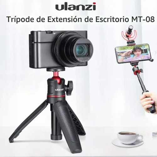 Vista 4 de MT-08 Mini trípode negro para cámara, trípode universal de tornillo de 1/4 pulgadas compatible con DJI OSMO Pocket 3/Insta 360 x 5/OSMO