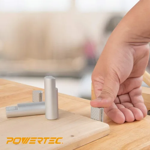 Vista 5 de POWERTEC 2 unidades de banco de aluminio con resorte para agujero de perro de banco de 3/4 pulgadas, banco para carpintería, se adapta a banco