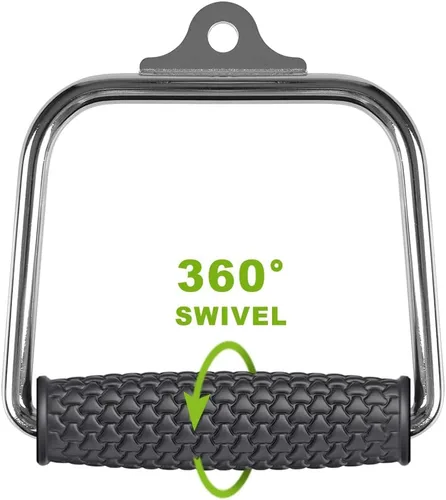 Vista 2 de Kipika Mango doble D resistente, accesorio de cable de barra en V, accesorio de fila para máquina de cable, antideslizante y cómodo, agarre
