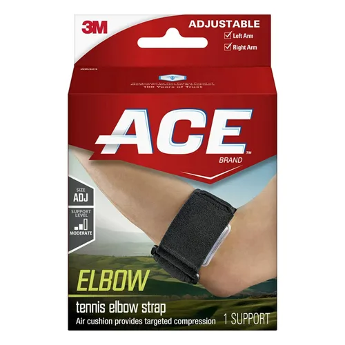 Vista 4 de ACE Brand - Soporte para codo de tenis, ajustable, negro, 1 paquete (paquete de 2)