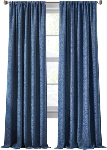 Vista 5 de DKNY Boucle - Cortinas de felpilla con forro para oscurecer la habitación para sala de estar, par de paneles con bolsillo para barra, 84 pulgadas