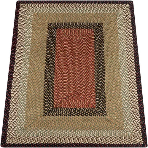 Vista 5 de Earth Rugs Alfombra rectangular, 2' x 6', Borgoña/Mostaza