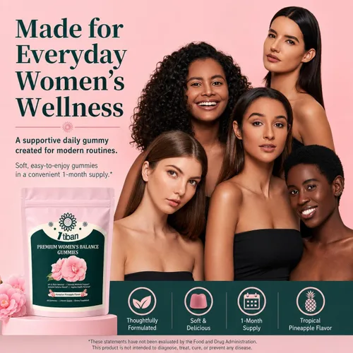 Vista 7 de Gomitas de Piña para Mujeres Equilibrio de pH, Probióticos Femeninos para la Salud Vaginal, Gomitas Nutritivas Femeninas, Apoyo Inmunológico