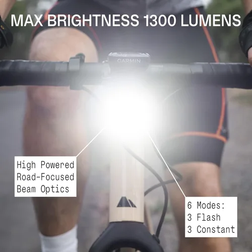 Vista 2 de Knog Blinder 1300 - Luz de bicicleta de 1300 lúmenes con diseño compacto CNC, 6 modos de luz, recargable USB-C, impermeable IP67, indicador