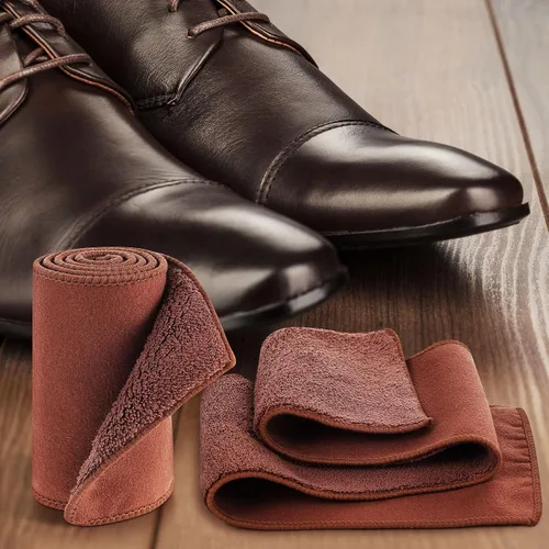 Vista 7 de 10 piezas de kit de paños para pulir zapatos con aplicadores para brillo, paños de limpieza para zapatos de cuero y botas, paños de microfibra