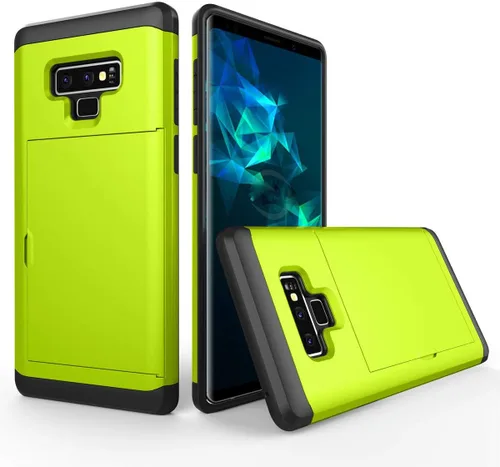 Vista 14 de Funda para Galaxy Note 9, resistente, a prueba de golpes, de goma, híbrida, resistente, con ranura para tarjeta de crédito de identificación
