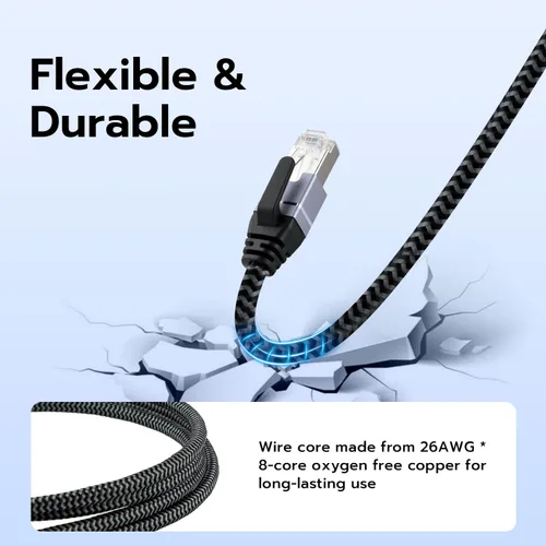 Vista 4 de Mcbazel Cable USB C a Ethernet 2M, adaptador de red de alta velocidad tipo C a RJ45, cable Gigabit Ethernet a USB C para portátiles, PC, iPad