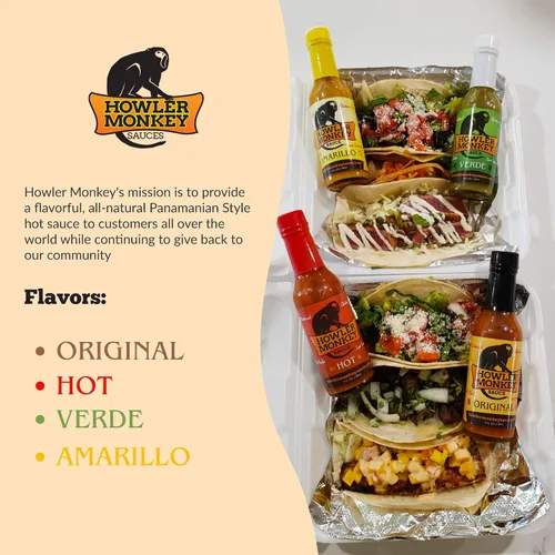 Vista 8 de Howler Monkey Sauce Salsa picante original estilo panamá con salsa picante Amarillo Gourmet