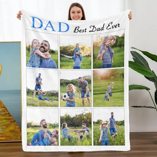 Vista 18 de TURMTF Manta personalizada con foto para mamá de hija e hijo, regalos de boda personalizados para ella, él, pareja, esposa, marido, novia, novio