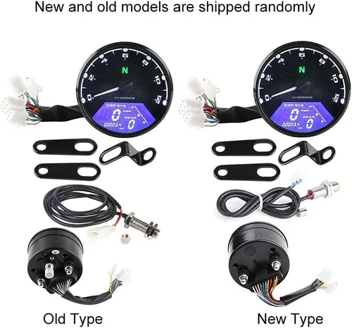 Vista 5 de Acouto Velocímetro tacómetro para motocicleta 12000RPM universal motocicleta retroiluminación LED tacómetro digital velocímetro medidor MPH DC 12V