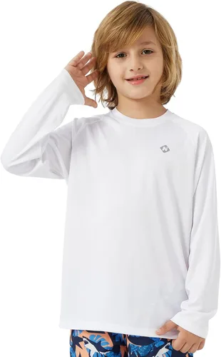 Vista 3 de NAVISKIN Camisas de manga larga UPF 50+ para niños, camisetas de natación ligeras, de secado rápido, para senderismo, para niños