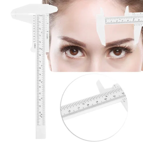Vista 7 de Herramienta de medición de cejas de maquillaje de regla de la ceja Plantilla de Microblading Diy Regla de la ceja Ceja o usuario profesional