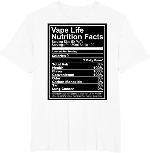 Vista 11 de Información nutricional de Vape Life - Camiseta Vaping - Camiseta Vaper Tee