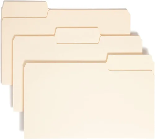 Vista 8 de Smead SuperTab - Carpeta de archivos pesada, pestaña de corte de 1/3 de gran tamaño, tamaño carta, manila, 50 por caja (10401) (paquete de 2)
