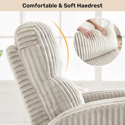 Vista 6 de Silla reclinable mecedora giratoria eléctrica, silla reclinable Gris Liight