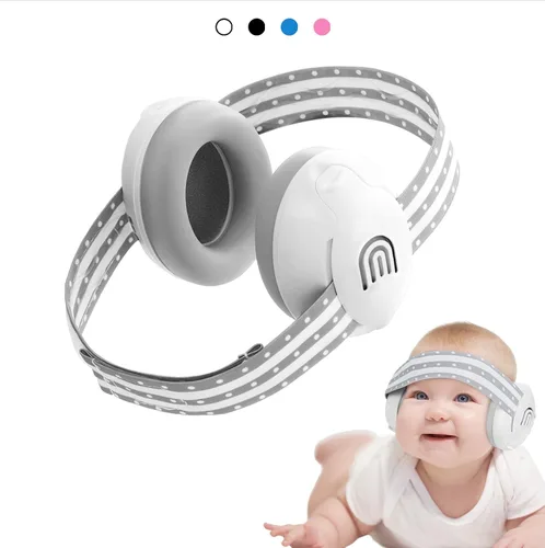 Vista 2 de Orejeras para bebés con protección contra el ruido para bebés de hasta 36 meses Blanco