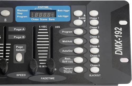 Vista 7 de Controlador DMX para luces dj Dmx512 Controladores de luz Placa DMX de 192 canales con cables 2m / 6.6 ft/6.6 pies Dmx-512 Consola de iluminación
