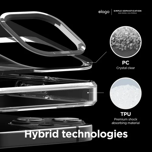 Vista 5 de elago Funda híbrida transparente compatible con iPhone 13 (6.1 pulgadas), tecnología híbrida de PC + TPU, reducción del amarilleo, protección
