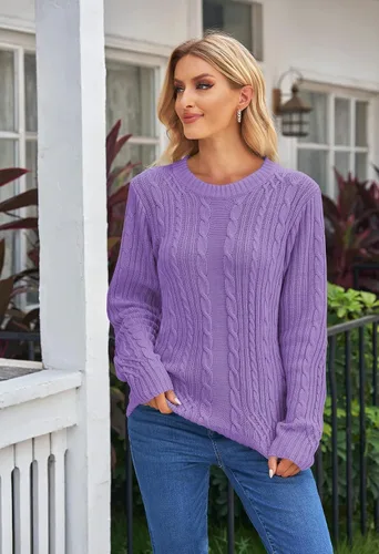 Vista 2 de Rosa Queen Suéter de punto para mujer con cuello de tortuga