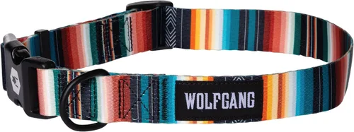 Vista 11 de Wolfgang - Collar de perro resistente y ajustable con hebilla de nailon de liberación rápida para caminar y entrenar, estampado BrookTrout, talla S