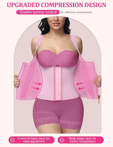 Vista 3 de SHAPSHE Entrenador de cintura para mujer, faja deportiva con control de abdomen, moldeador de cuerpo de entrenamiento con correas ajustables