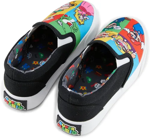 Vista 6 de Nintendo Tenis deportivos Mario para niños, zapatos de caña alta Super Mario - Mario, Luigi, Kirby y Donkey Kong con cordones