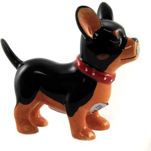 Vista 4 de Pacific Trading Kissing Chihuahuas Pucker Up Pups, juego de salero y pimentero, magnético