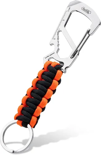 Vista 17 de KeyUnity KC00 Llavero de mosquetón de paracord, cordón de paracaídas 550 Multiherramienta para exteriores, mochilas, hombres y mujeres