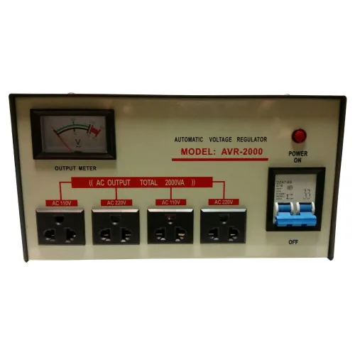 Vista 2 de WGC Transformador convertidor de voltaje elevador y descendente de 2000 vatios AVR-2000, protección de fusibles y regulador de voltaje automático