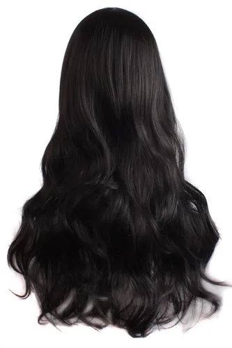 Vista 2 de MapofBeauty - Encantadora peluca larga y rizada para mujer, 28 pulgadas (70 cm), negro