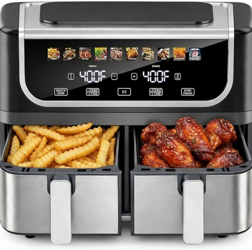 Vista 15 de HealSmart Freidora de aire compacta de 3.17 cuartos de galón, freidora digital pequeña 8 en 1 con 400 °F, cesta antiadherente apta para Negro-3.17 Qt