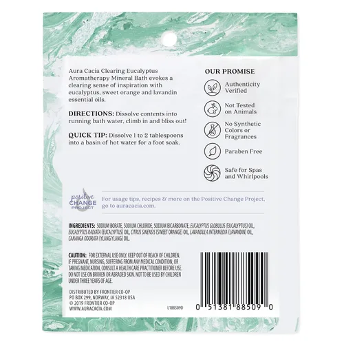 Vista 2 de Aura Cacia Baño mineral de aromaterapia, eucalipto claro, paquete de 2.5 onzas (paquete de 3)