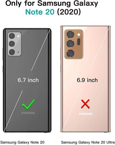 Vista 2 de Funda de teléfono para Samsung Galaxy Note 20 Glaxay Note20 5G con protector de pantalla de vidrio templado, funda delgada de piel, soporte