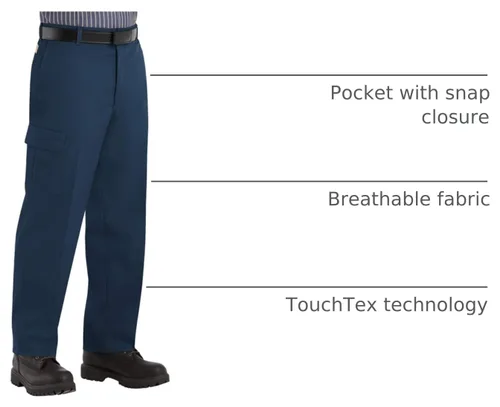 Vista 3 de Pantalones cargo industriales Red Kap para hombre, resistente a las manchas, de calce relajado Azul marino
