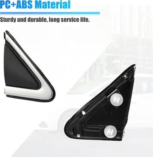 Vista 4 de X AUTOHAUX Aplique de bandera de espejo lateral del pasajero para Nissan Sentra 2013-2019 RH espejo bandera cubierta derecha puerta esquina acabador