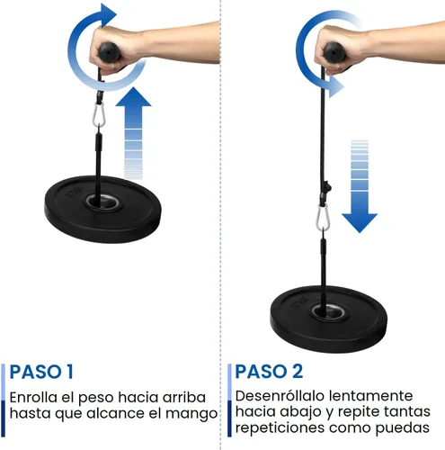 Vista 6 de Yes4All Pistola de muñeca y antebrazo, desarrolla una fuerza de agarre masiva y músculos con rodillo de muñeca de acero y rodillo de antebrazo, A.