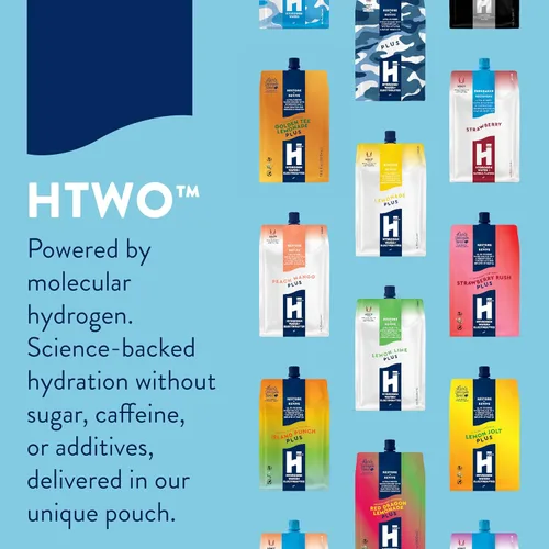 Vista 7 de HTWO Agua de hidrógeno molecular premium, sabor a fresa, sin azúcar, paquete de 12 unidades de 16.9 onzas, bebida deportiva energética, soporte