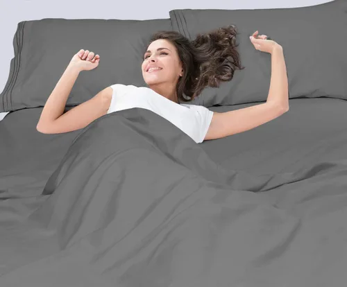 Vista 6 de Nestl Juego de sábanas tamaño individual – Juego de 4 piezas de sábanas de microfibra suave con bolsillo profundo – Sábanas y fundas de almohada