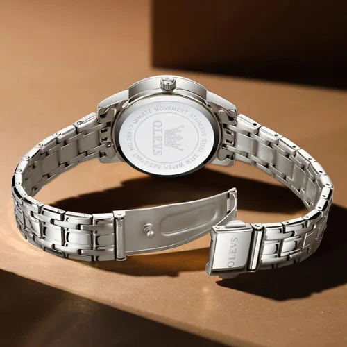 Vista 8 de OLEVS Reloj de acero inoxidable para mujer, reloj de vestir para mujer, con fecha, a la moda, para negocios, impermeable, analógico, de cuarzo