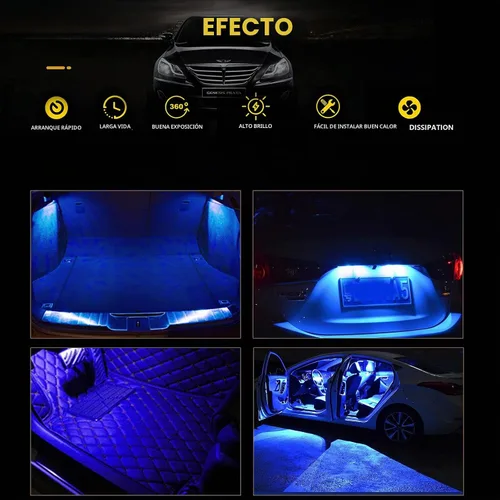 Vista 7 de Bombillas de luz LED EverBrightt BA9S 194 168 W5W SMD, lámpara para puerta lateral, baliza de coche, CC 12 V, 5SMD-Azul Bule