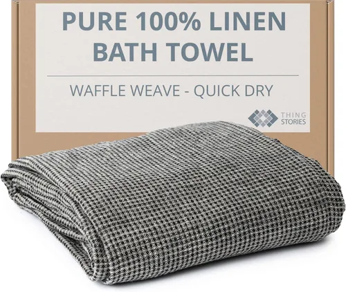 Vista 17 de Pure Linen - Juego de 2 toallas de baño pequeñas de 20 x 40 pulgadas de secado rápido para pieles sensibles, toallas finas para baño, toalla ligera